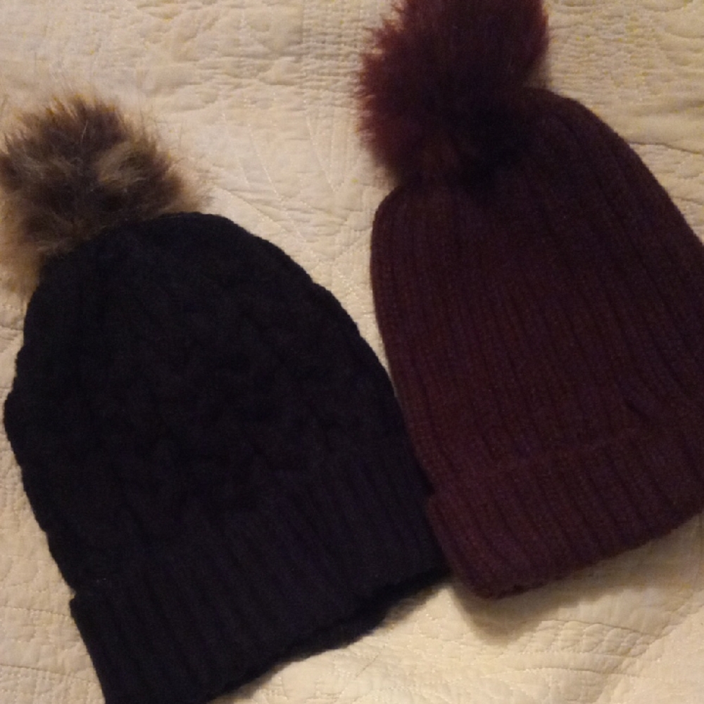 Cozy Knit Beanies with Pom Poms